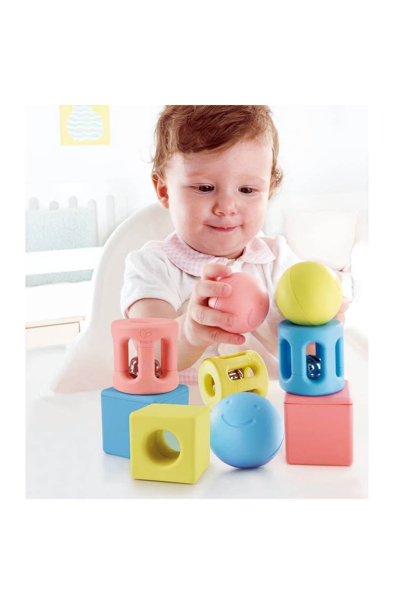 Hape Geometric Rattle Trio 9 Piece Set, Alternate, color, Multicolored