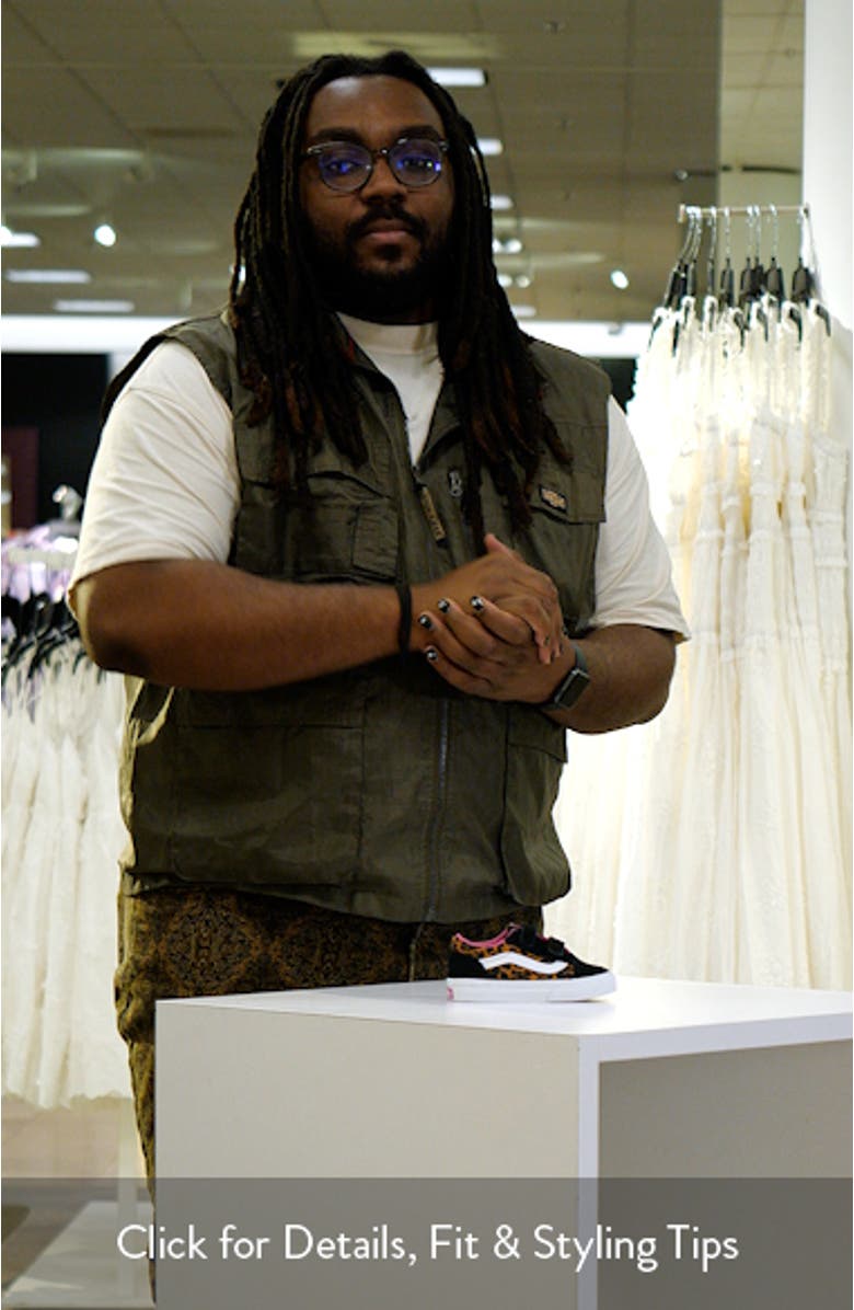 Kids' Old Skool V Leopard Pop Sneaker, sales video thumbnail