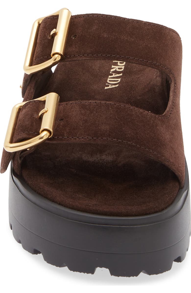 Prada Fussbett Flatform Slide Sandal, Alternate, color, Moro