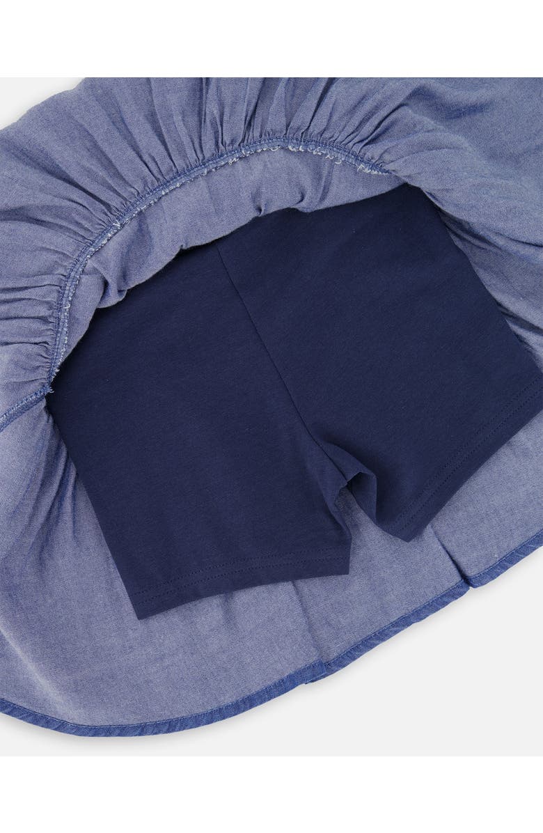 Deux par Deux Little Girl's Chambray Skort Navy Blue, Alternate, color, 
