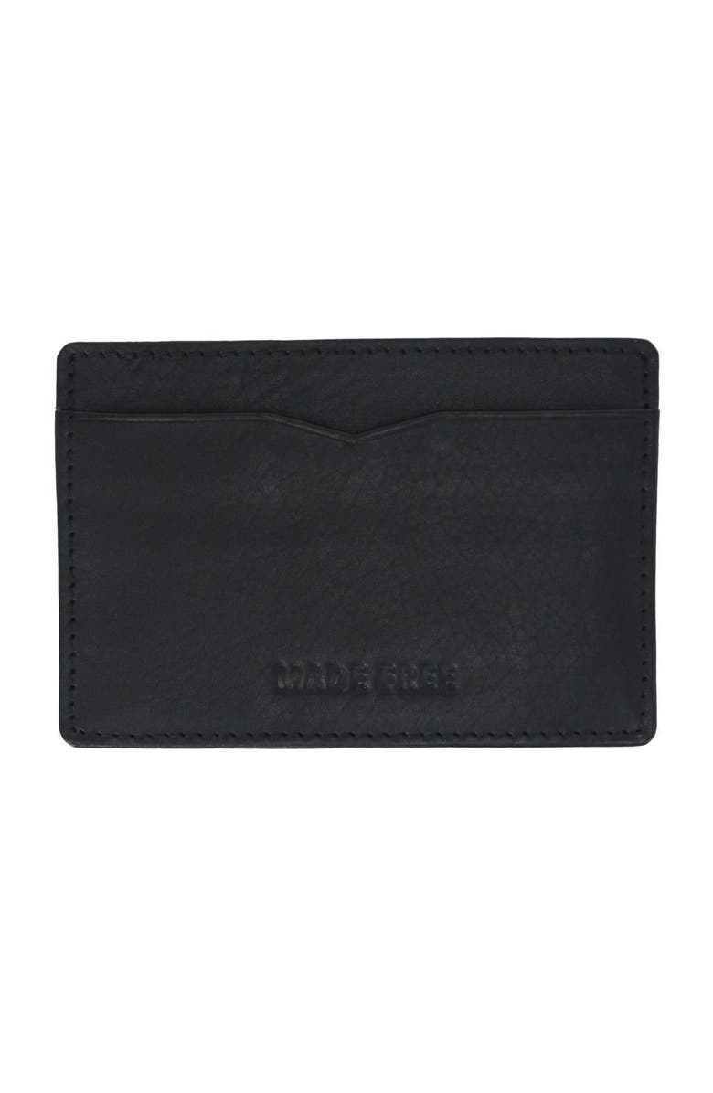 Made Free Leather Card Wallet, Main, color, Black