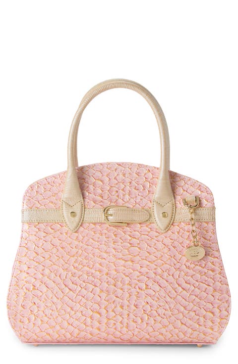 Rosetta Embossed Leather Satchel