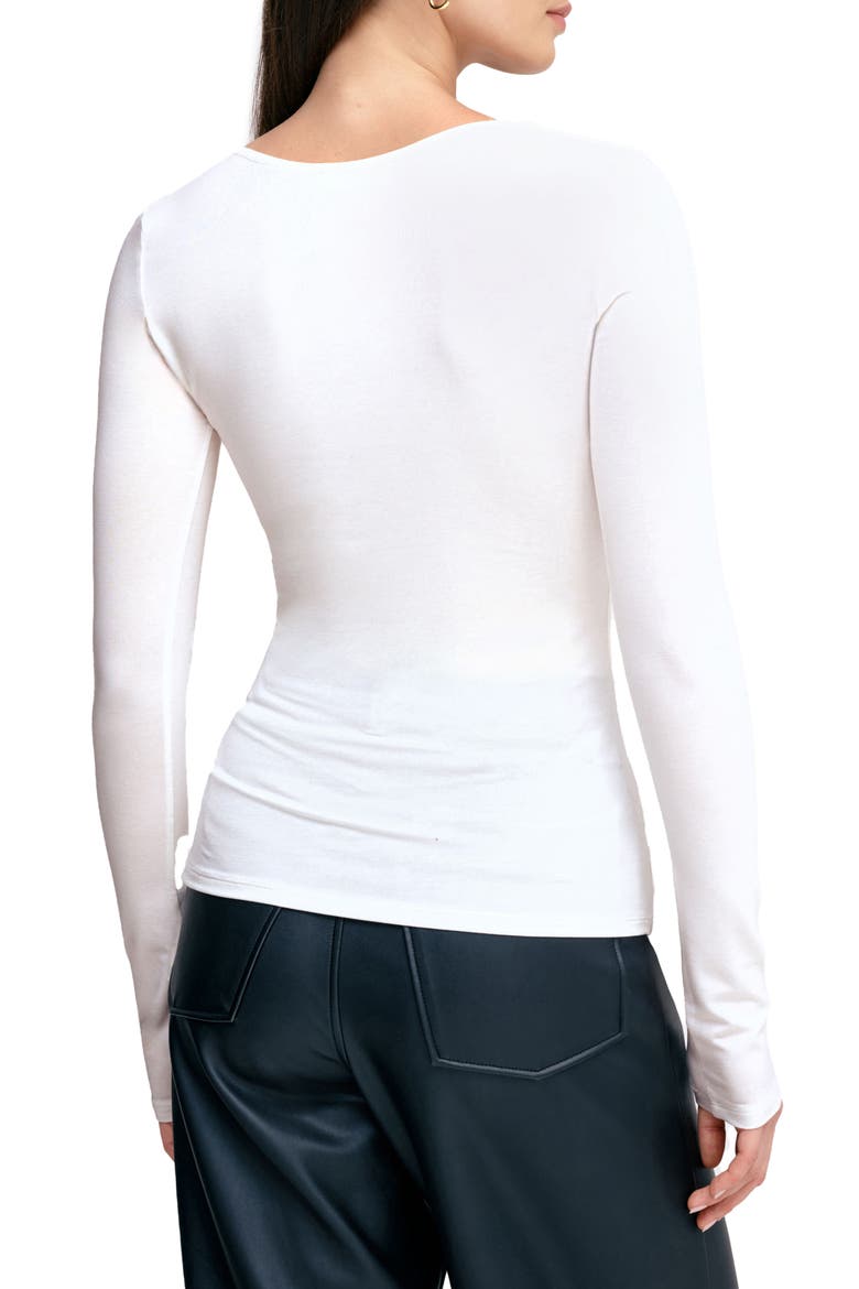 Yvonne Square Neck Jersey Top, Alternate, color, OFF WHITE