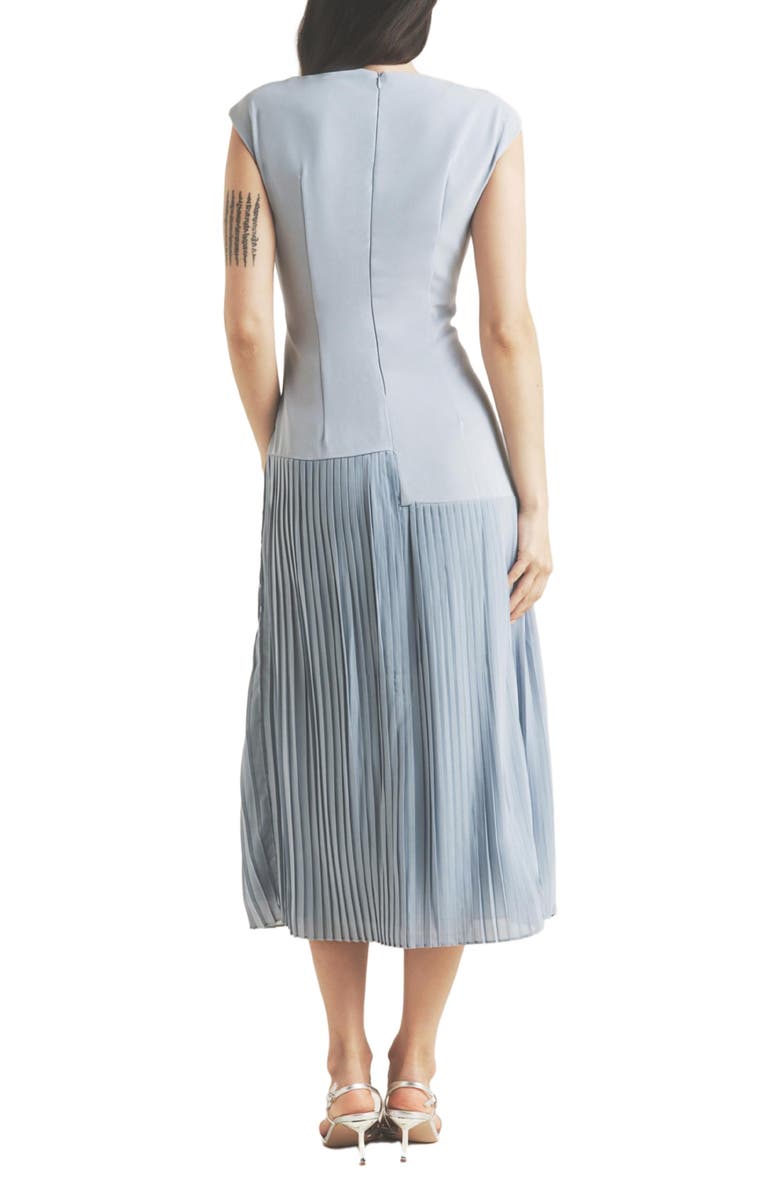 Six Stories Pleated Cap Sleeve Maxi Dress, Alternate, color, Blue