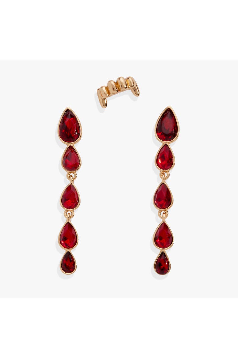 Vampire & Fangs Cuff Earring Set, Main, color, Gold
