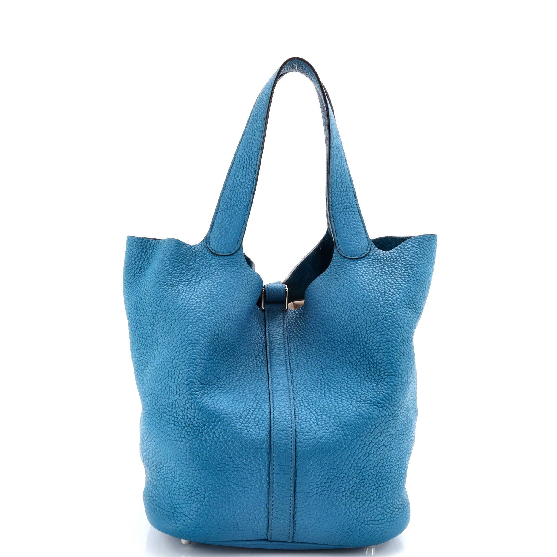 Pre-Owned Hermes Picotin Lock Bag Clemence GM, Alternate, color, Bleu Izmir