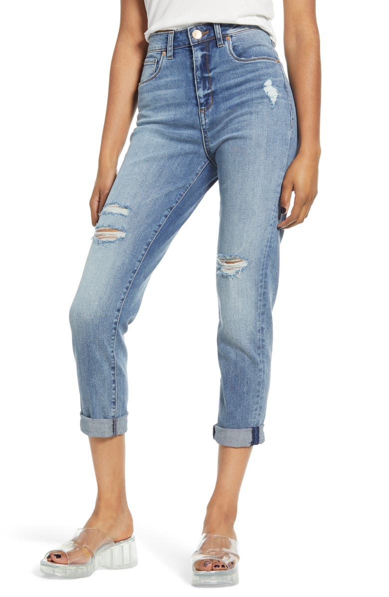 STS Blue Allison Distressed Cuff Hem Mom Jeans, Main, color,