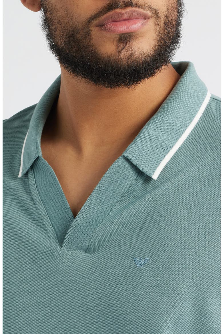 Piqué Johnny Collar Polo, Alternate, color, LIGHT BLUE