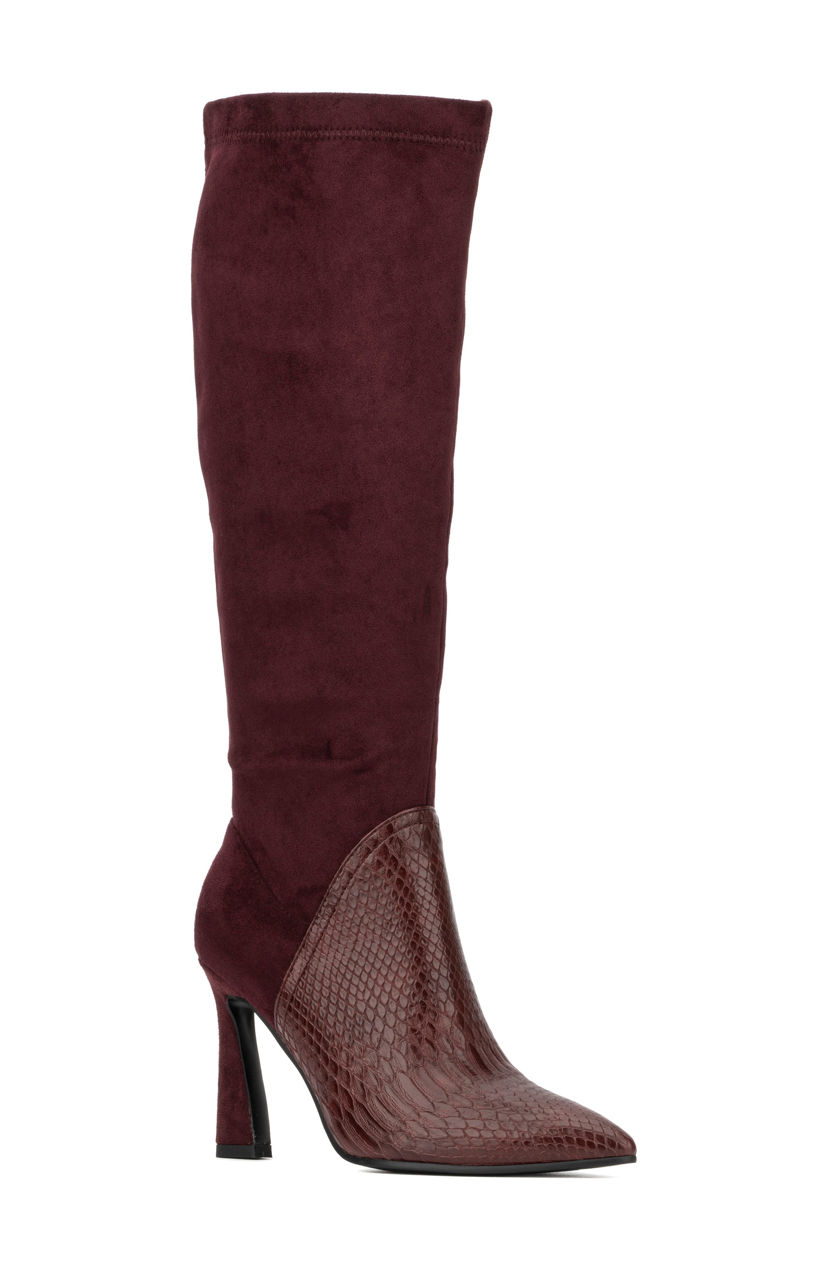 Mia Knee High Boot, Main, color, BURGUNDY