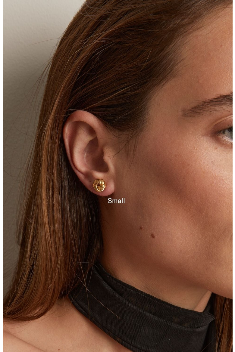 Gold Knot Stud Earrings, Alternate, color, 14k Yellow Gold