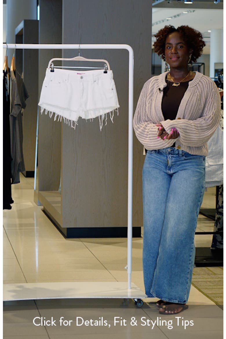 Low Rise Fray Hem Denim Shorts video