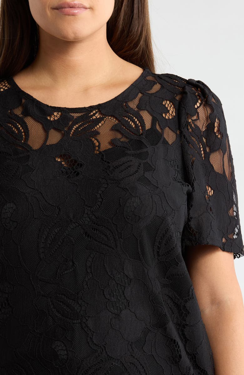 Anne Klein Lace Top, Alternate, color, Anne Black