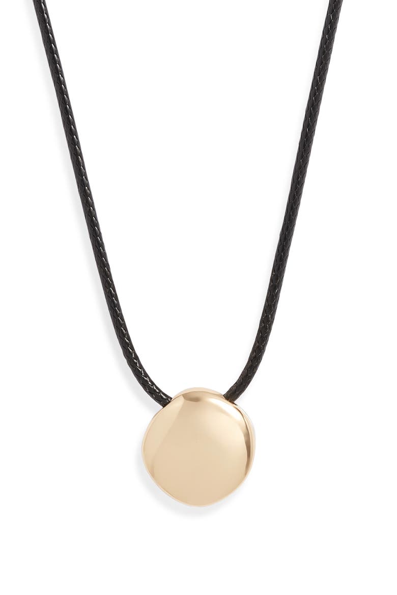 Reversible Polished Orb Cord Necklace, Main, color, BLACK- GOLD- SILVER
