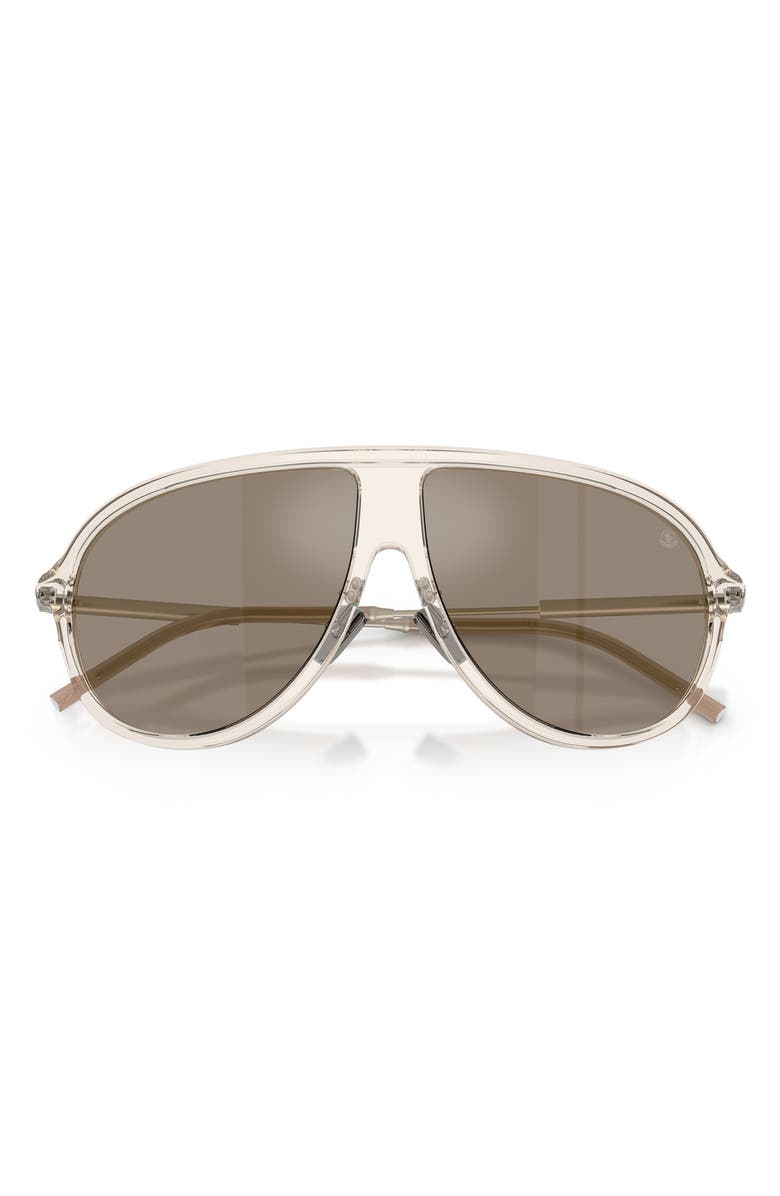 Moncler 61mm Pilot Sunglasses, Alternate, color, Transparent Butter / Brown