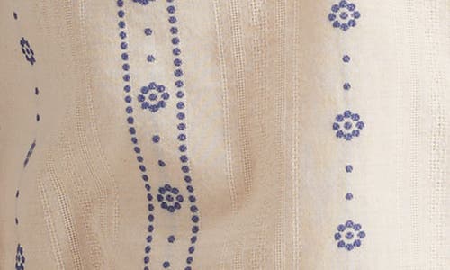 Lucky Brand Roll Sleeve Cotton Top In Neutral
