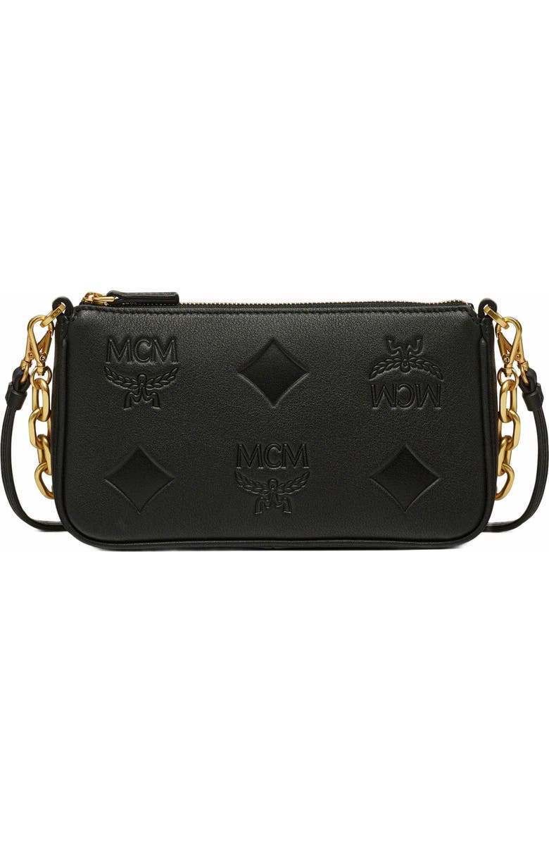 MCM Aren Chain Crossbody in Maxi Monogram Leather, Alternate, color, Black