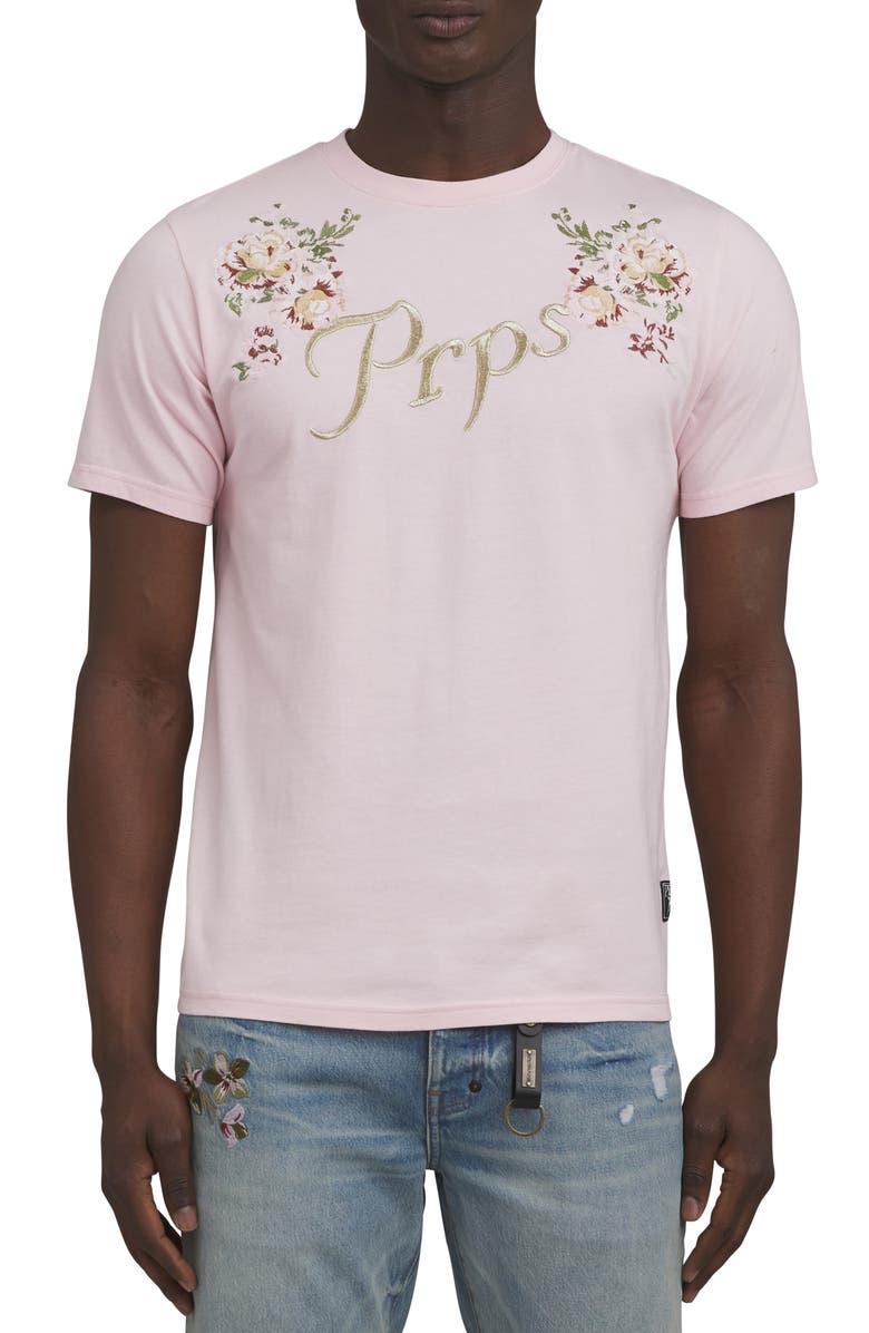 PRPS Gardenia Embroidered Cotton Graphic T-Shirt, Main, color,