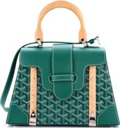 Pre-Owned Goyard Saigon Top Handle Bag Coated Canvas with Leather PM