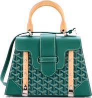 Pre-Owned Goyard Saigon Top Handle Bag Coated Canvas with Leather PM