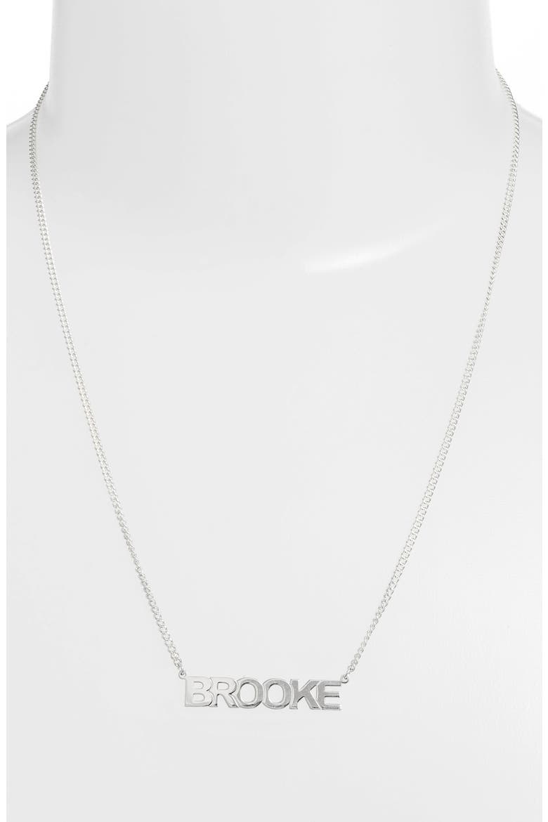 Personalized Block Nameplate Necklace, Alternate, color, SILVER