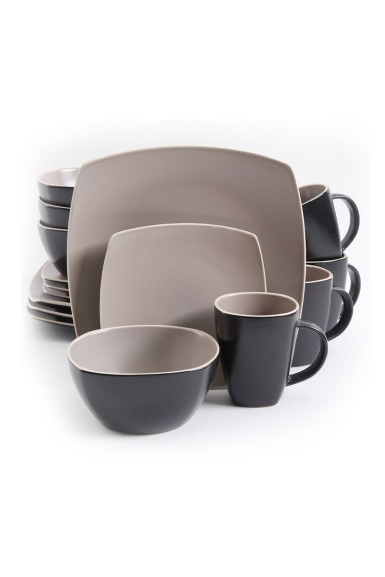 Matte 16-Piece Dinnerware Set, Taupe, Main, color, Beige
