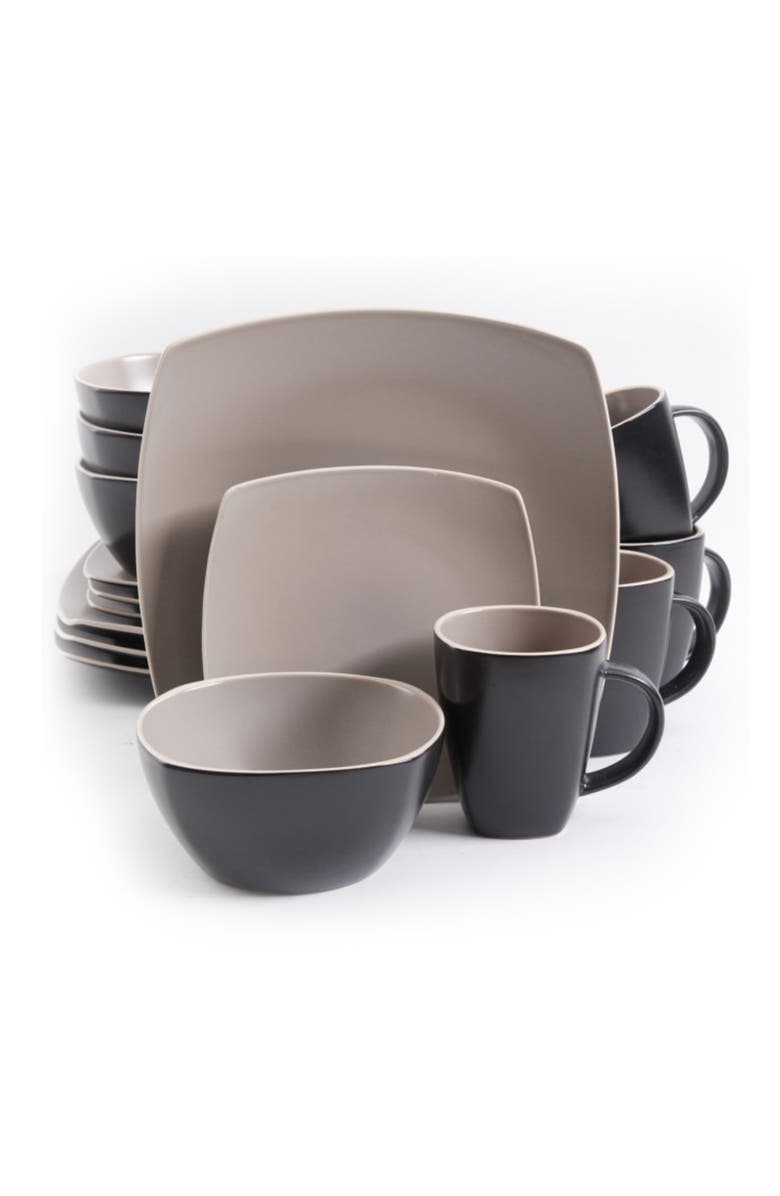 Gibson Home Matte 16-Piece Dinnerware Set, Taupe, Main, color, Beige