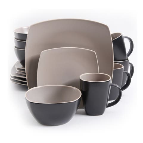 Matte 16-Piece Dinnerware Set, Taupe