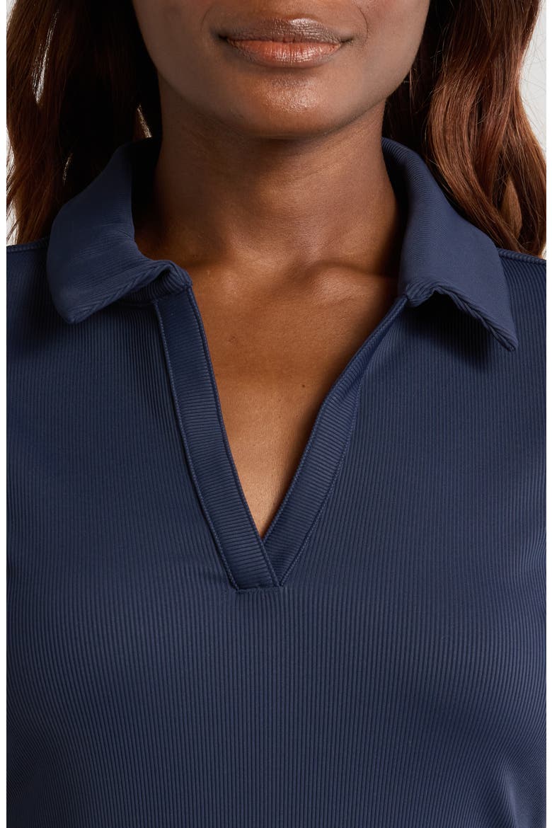 Moveknit Rib V-Neck Polo, Alternate, color, NAVY BLAZER
