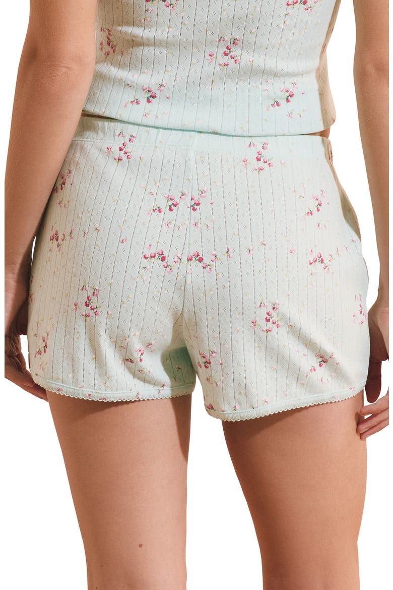 Katell Pointelle Cotton Pajama Shorts, Alternate, color, BLUE GREEN