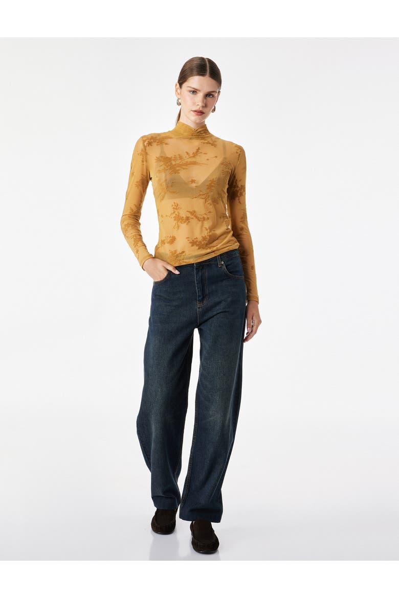 High Neck Blouse, Main, color, YELLOW