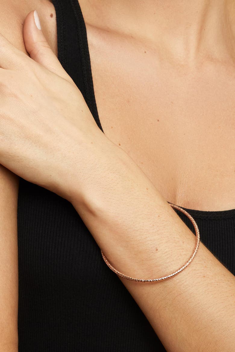 14K Gold Skyline Cuff Bangle, Alternate, color, White Gold