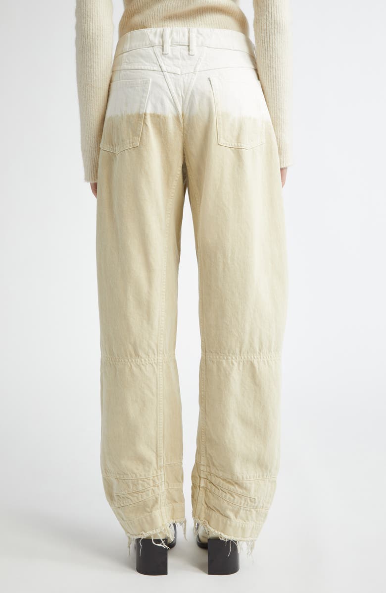 Jil Sander Two-Tone Raw Hem Jeans, Alternate, color, Almond