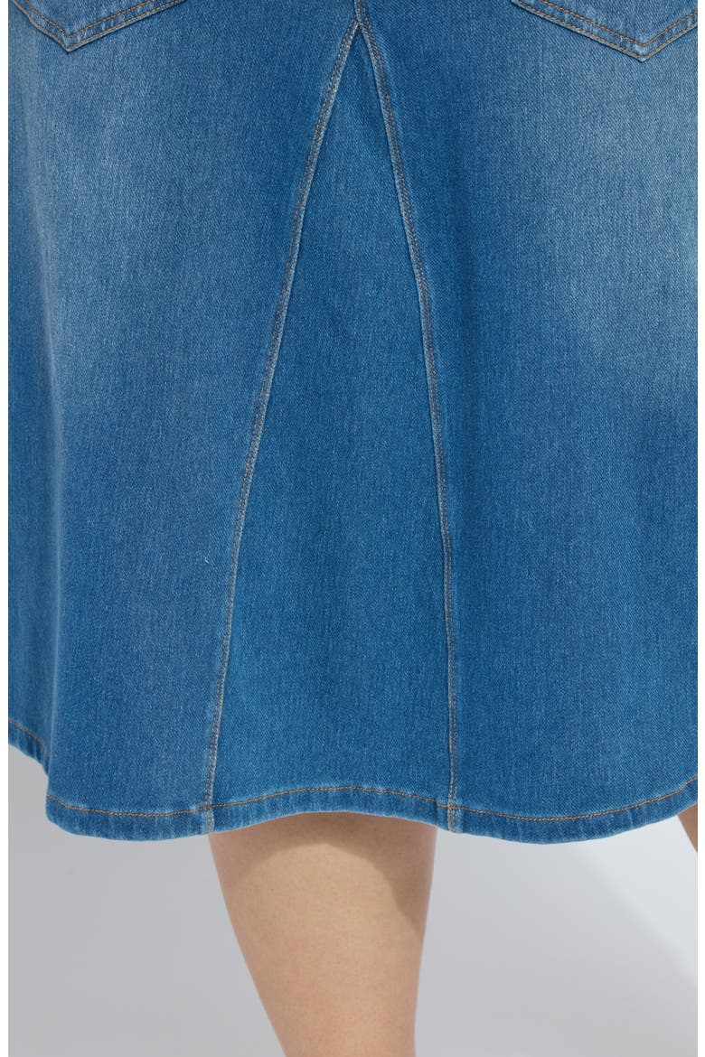 'Lyssentials Bella Denim Skirt, Alternate, color, MID WASH