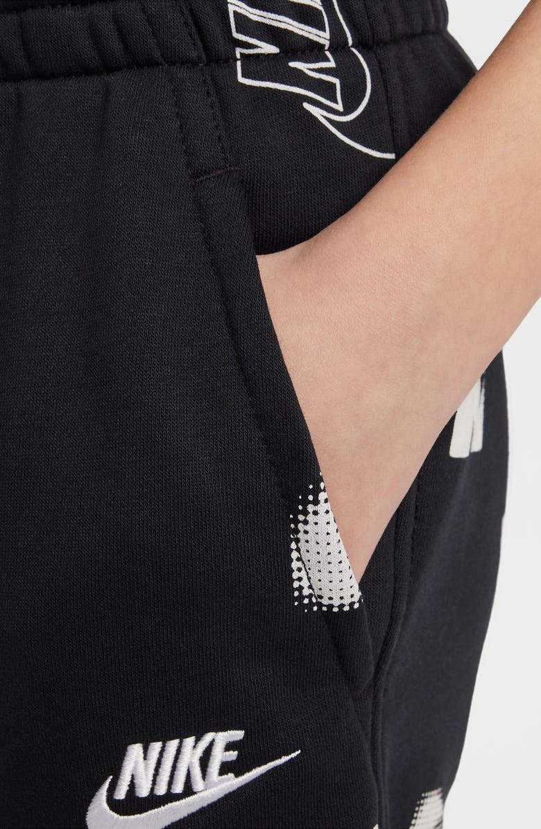 Nike Kids' Club French Terry Shorts, Alternate, color, Black/ Black/ White