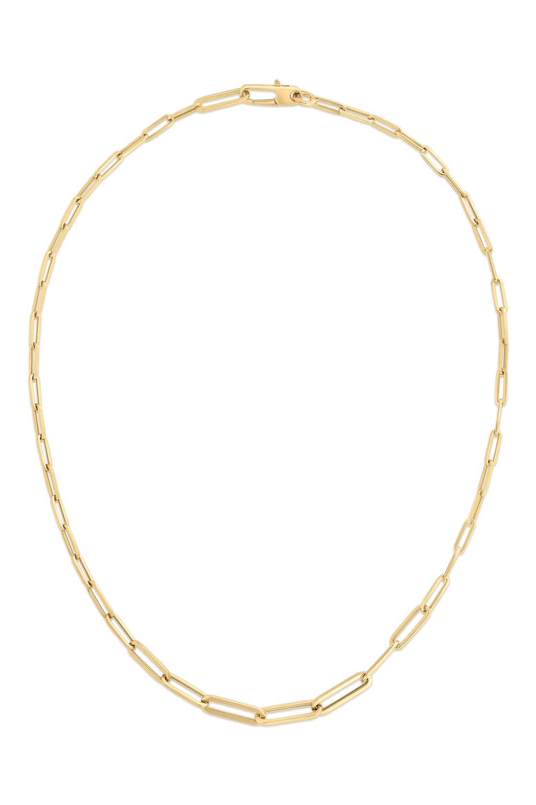 Oro Open Link Necklace, Main, color, YELLOW