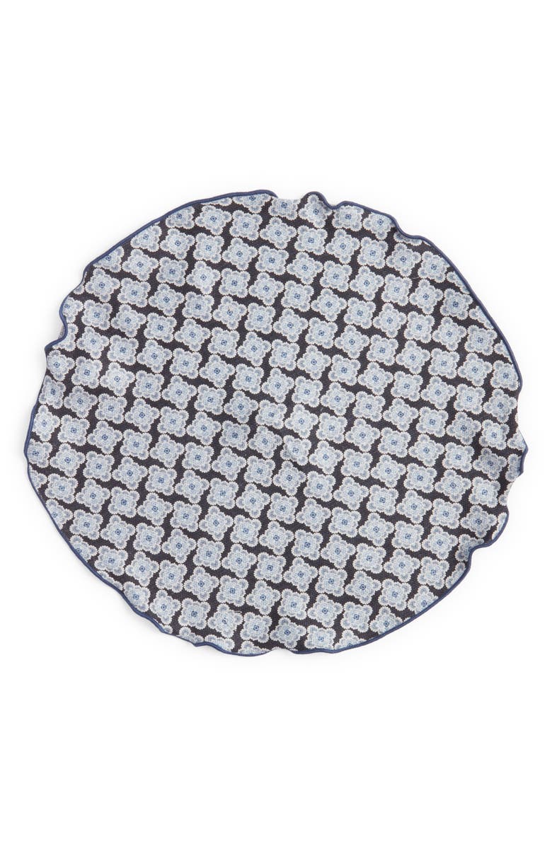 EDWARD ARMAH Reversible Medallion & Links Print Silk Pocket Circle, Alternate, color, 