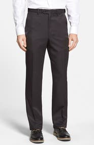 Berle Self Sizer Waist Flat Front Classic Fit Microfiber Trousers