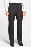 Berle Self Sizer Waist Flat Front Classic Fit Microfiber Trousers