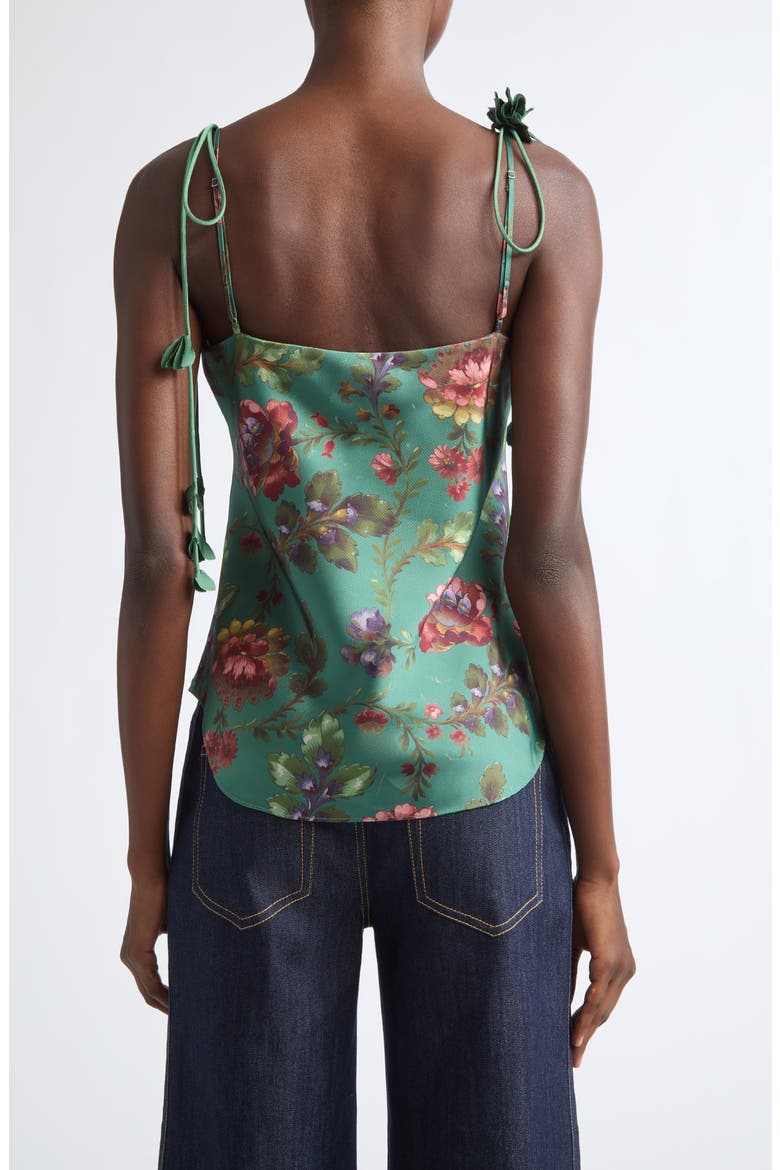 Marta Floral Cowl Neck Camisole, Alternate, color, DARK IVY MULTI