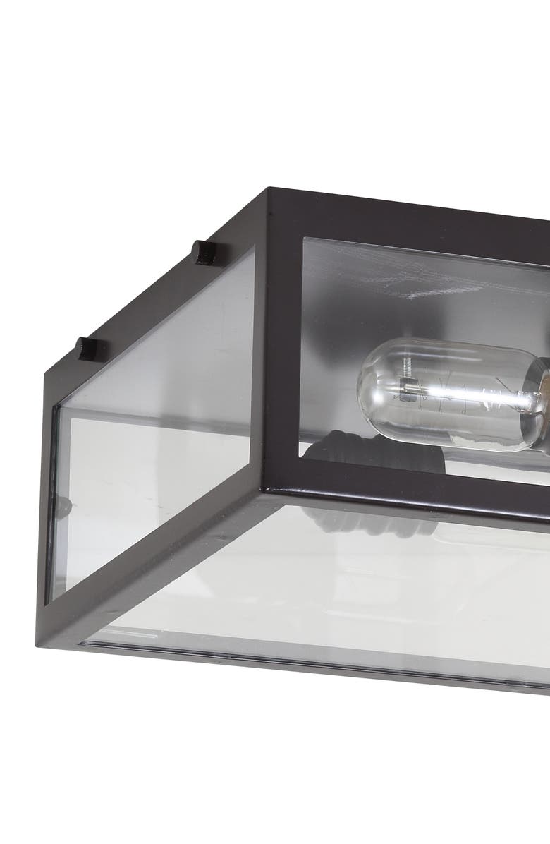 JONATHAN Y Grayson Metal/Glass LED Flush Mount, Alternate, color, Oil Rubbed Bronze / Clear