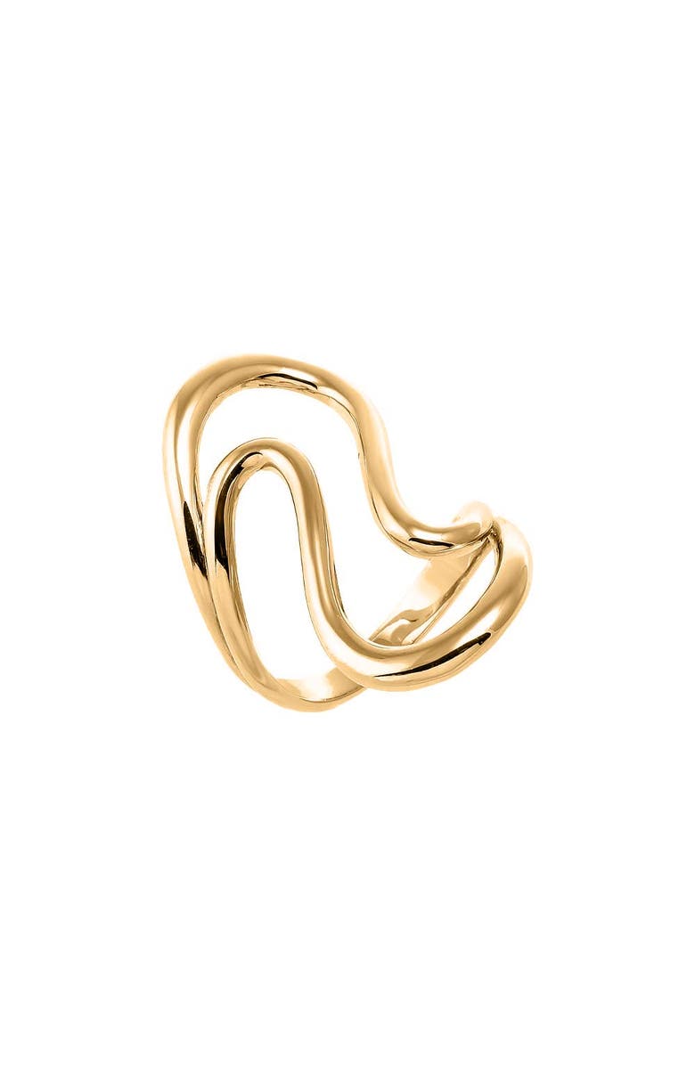 BY ADINA EDEN Solid Cutout Wave Statement Ring, Main, color, 