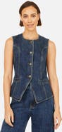 Yumi Stretch Long Denim Waistcoat