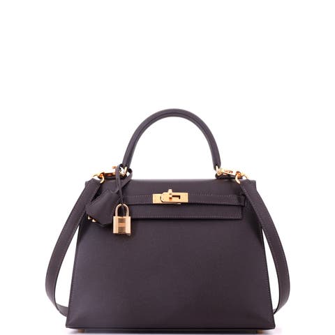 Kelly Handbag Brown Madame with Gold Hardware 25