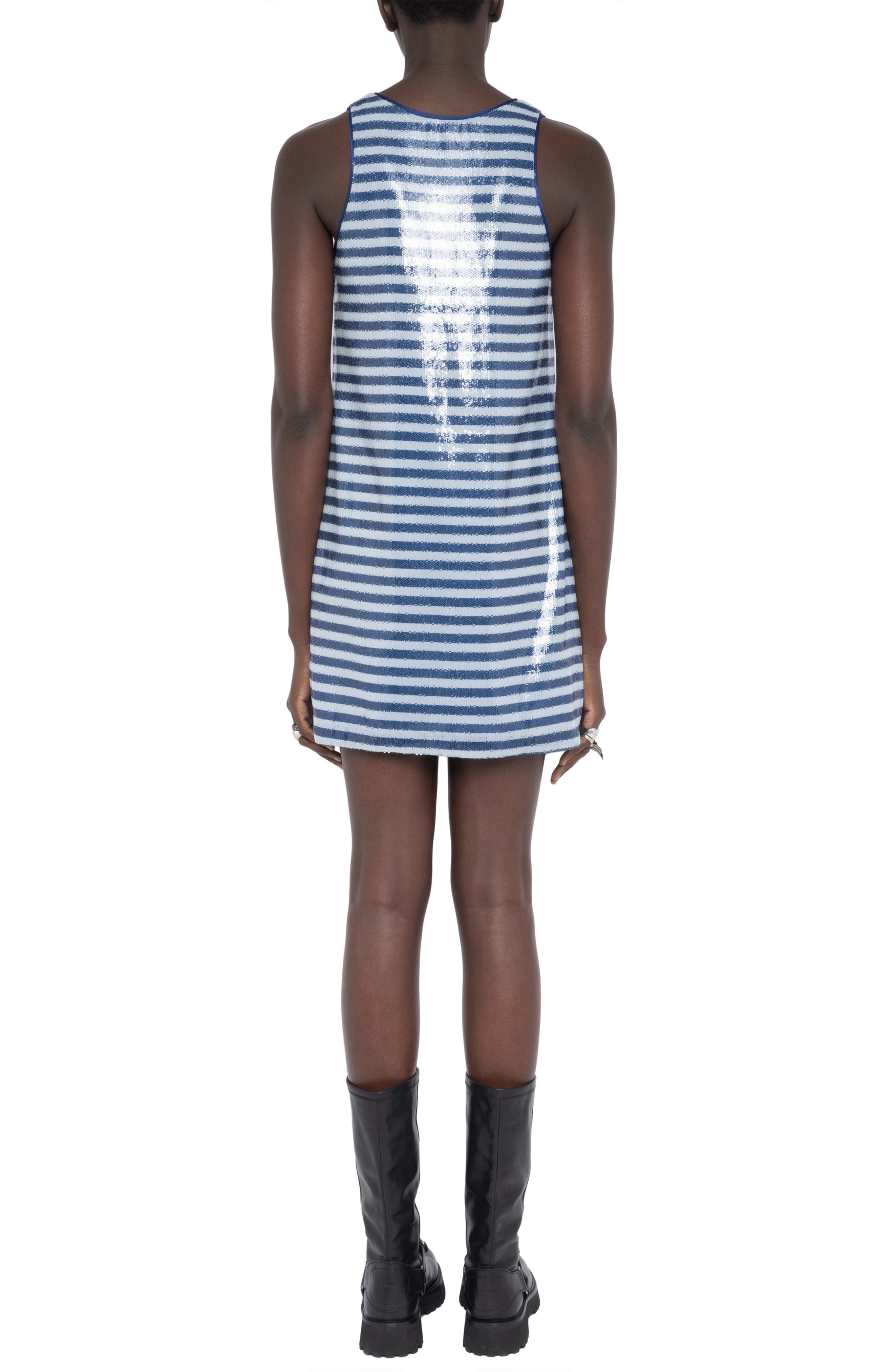 Rasha Sequin Stripe Sleeveless Dress - image 2