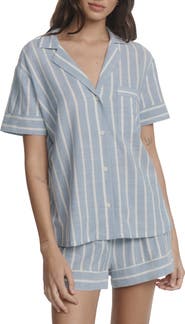 Eberjey Nautico Stripe Short Sleeve Shirt & Shorts Pajamas