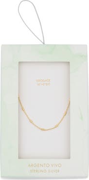 Argento Vivo Sterling Silver Bar Station Chain Necklace