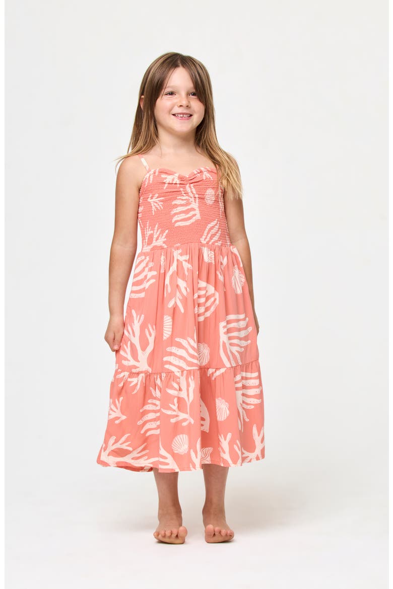 Kids' Little L Menorca Smocked Bodice Sundress, Alternate, color, SHELL OR HIGH WATER