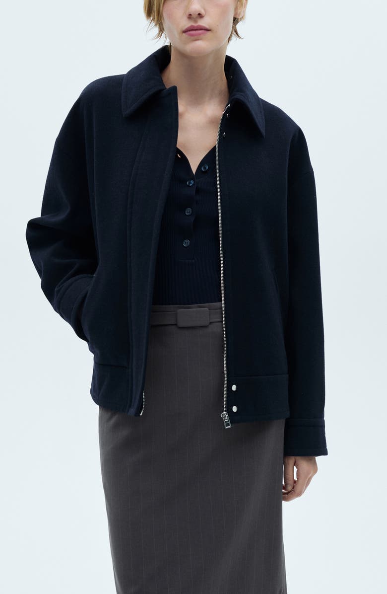 MANGO Belted Pinstripe Stretch Pencil Skirt, Alternate, color,