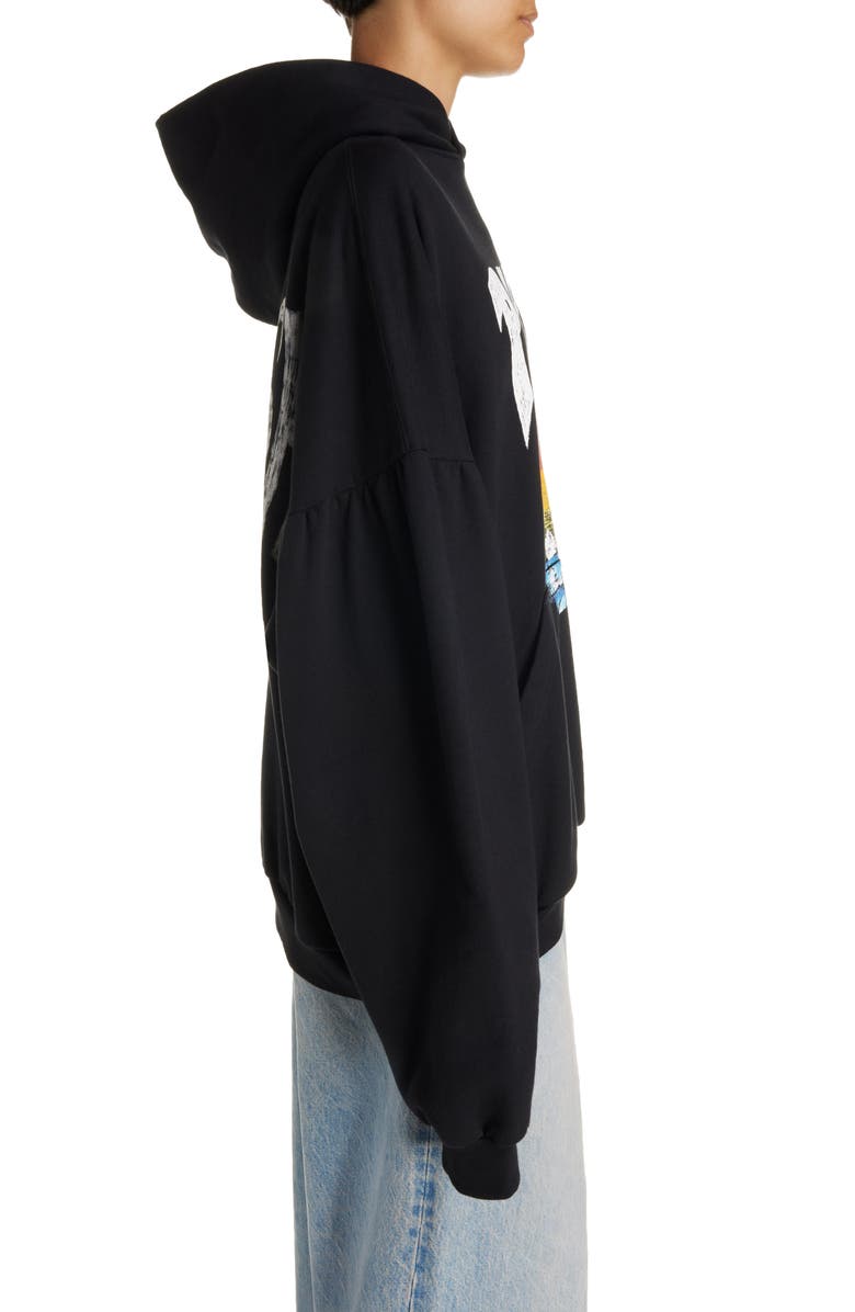 Balenciaga Paris Tropical Oversize Cotton Fleece Graphic Hoodie, Alternate, color, 