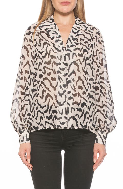 Mila Long Sleeve Chiffon Blouse